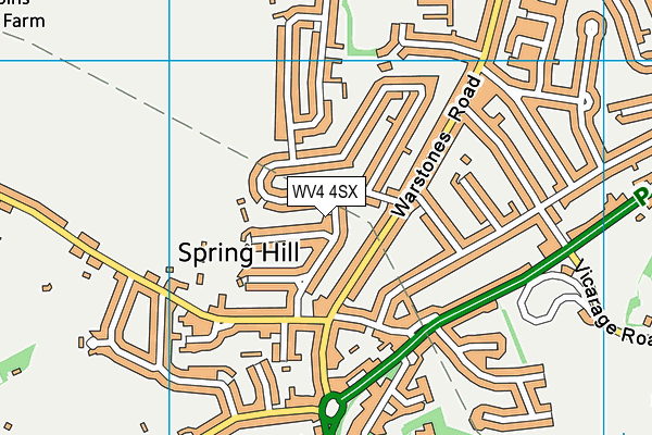 WV4 4SX map - OS VectorMap District (Ordnance Survey)