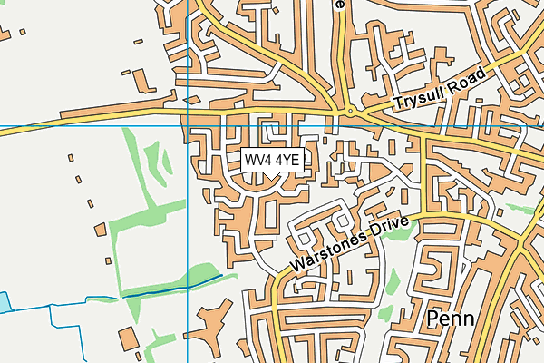 WV4 4YE map - OS VectorMap District (Ordnance Survey)