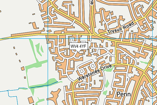 WV4 4YF map - OS VectorMap District (Ordnance Survey)