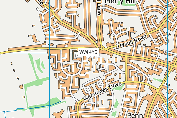 WV4 4YG map - OS VectorMap District (Ordnance Survey)