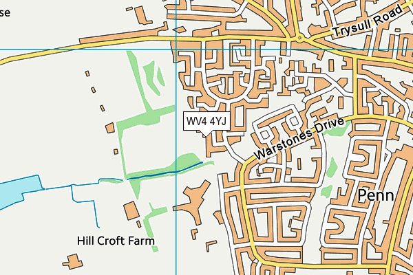 WV4 4YJ map - OS VectorMap District (Ordnance Survey)