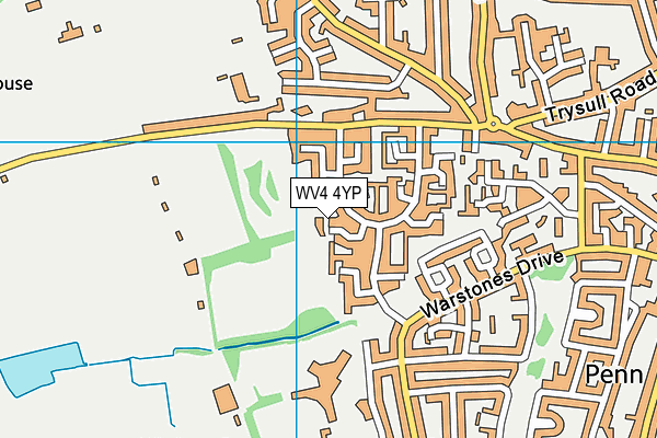 WV4 4YP map - OS VectorMap District (Ordnance Survey)