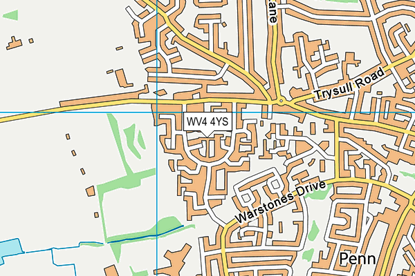 WV4 4YS map - OS VectorMap District (Ordnance Survey)