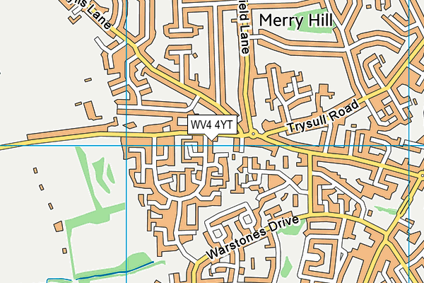 WV4 4YT map - OS VectorMap District (Ordnance Survey)