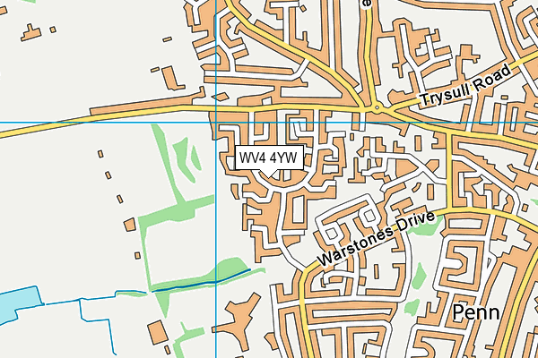 WV4 4YW map - OS VectorMap District (Ordnance Survey)