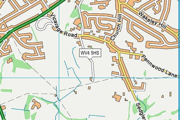 WV4 5HS map - OS VectorMap District (Ordnance Survey)