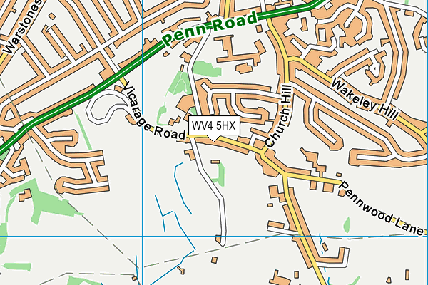 WV4 5HX map - OS VectorMap District (Ordnance Survey)