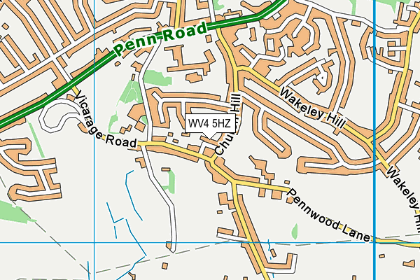 WV4 5HZ map - OS VectorMap District (Ordnance Survey)