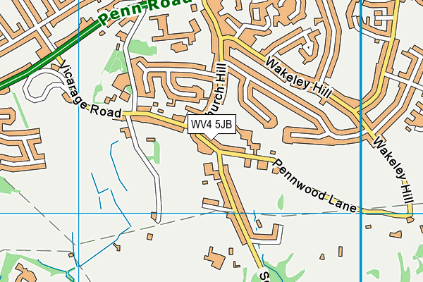 WV4 5JB map - OS VectorMap District (Ordnance Survey)