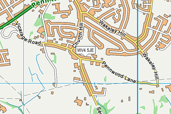 WV4 5JE map - OS VectorMap District (Ordnance Survey)