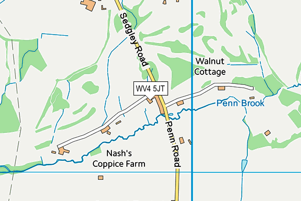 WV4 5JT map - OS VectorMap District (Ordnance Survey)