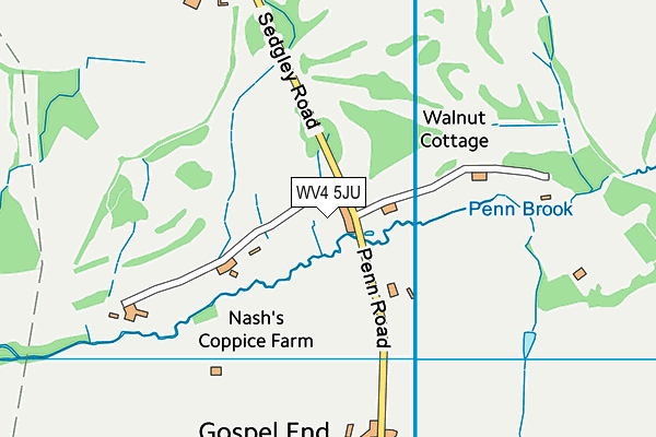 WV4 5JU map - OS VectorMap District (Ordnance Survey)