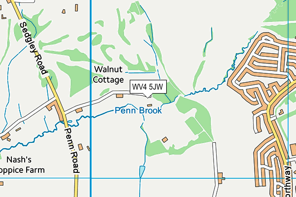 WV4 5JW map - OS VectorMap District (Ordnance Survey)