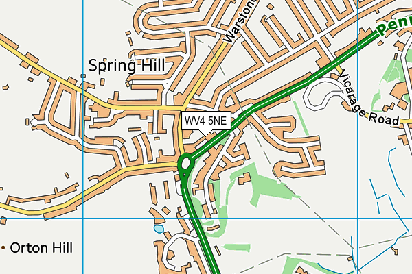 WV4 5NE map - OS VectorMap District (Ordnance Survey)