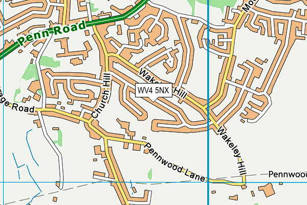 WV4 5NX map - OS VectorMap District (Ordnance Survey)