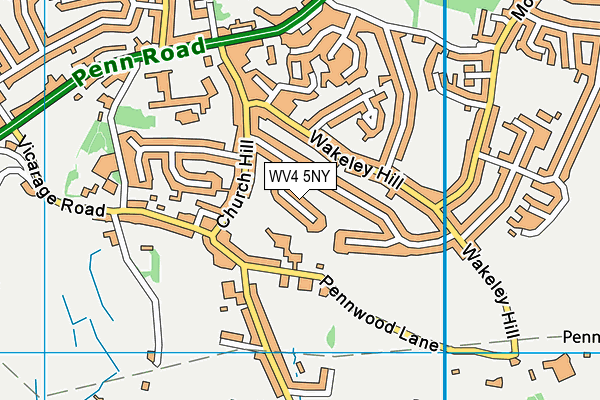 WV4 5NY map - OS VectorMap District (Ordnance Survey)