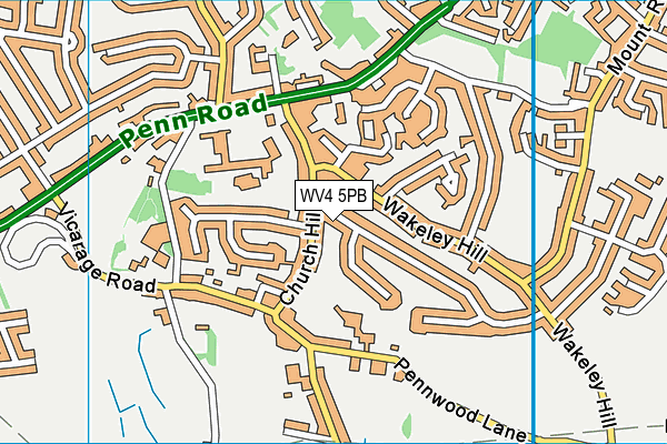 WV4 5PB map - OS VectorMap District (Ordnance Survey)