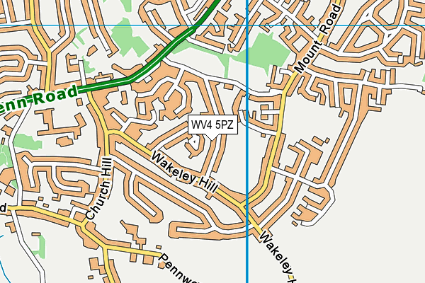WV4 5PZ map - OS VectorMap District (Ordnance Survey)