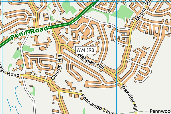 WV4 5RB map - OS VectorMap District (Ordnance Survey)