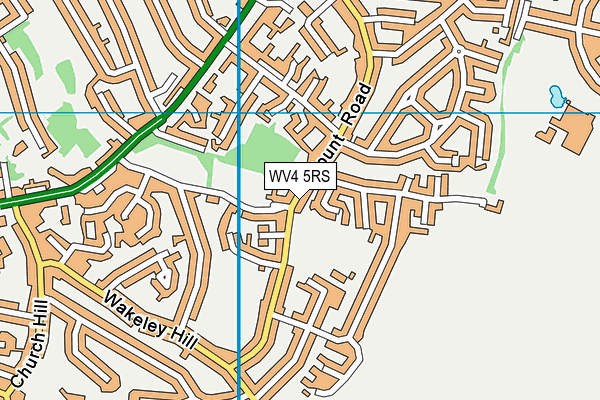 Penn Cricket Club map (WV4 5RS) - OS VectorMap District (Ordnance Survey)