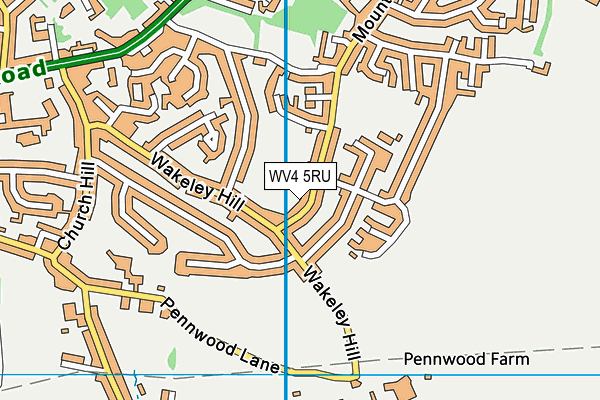 WV4 5RU map - OS VectorMap District (Ordnance Survey)