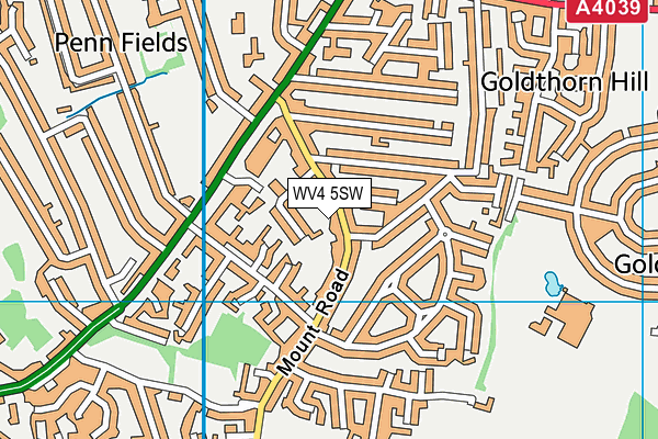 WV4 5SW map - OS VectorMap District (Ordnance Survey)