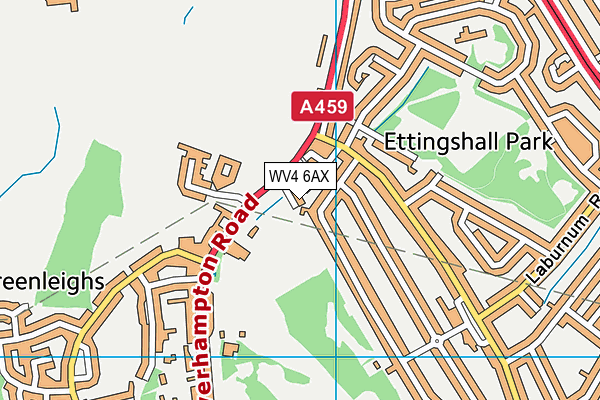 WV4 6AX map - OS VectorMap District (Ordnance Survey)