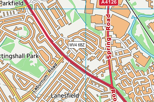 Lanesfield Primary School map (WV4 6BZ) - OS VectorMap District (Ordnance Survey)