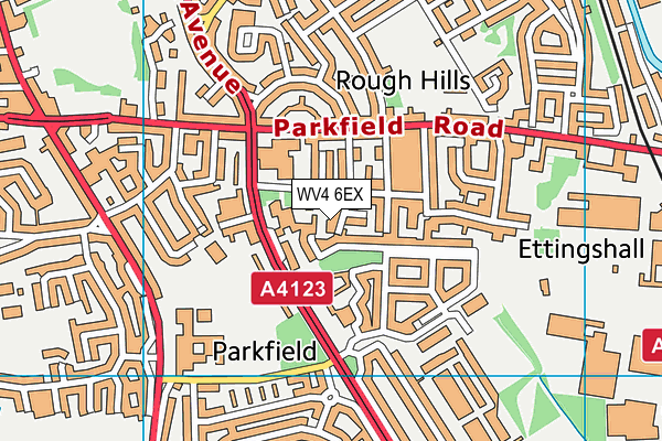 WV4 6EX map - OS VectorMap District (Ordnance Survey)