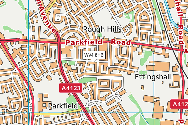 Parkfield Primary School map (WV4 6HB) - OS VectorMap District (Ordnance Survey)
