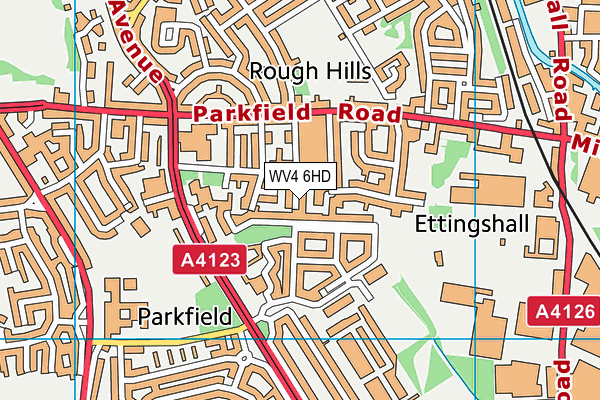 WV4 6HD map - OS VectorMap District (Ordnance Survey)