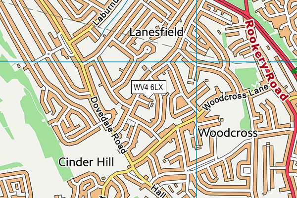 WV4 6LX map - OS VectorMap District (Ordnance Survey)