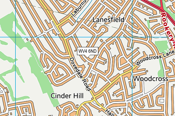WV4 6ND map - OS VectorMap District (Ordnance Survey)