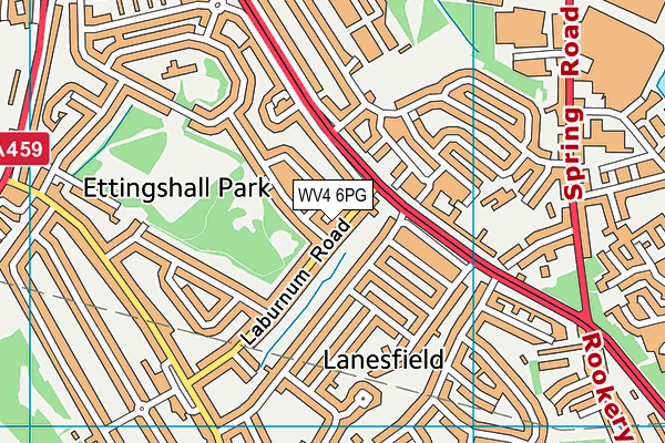 Lanesfield Methodist Church map (WV4 6PG) - OS VectorMap District (Ordnance Survey)