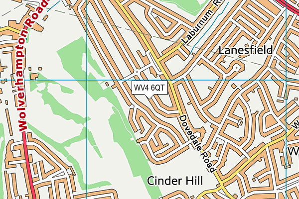 WV4 6QT map - OS VectorMap District (Ordnance Survey)