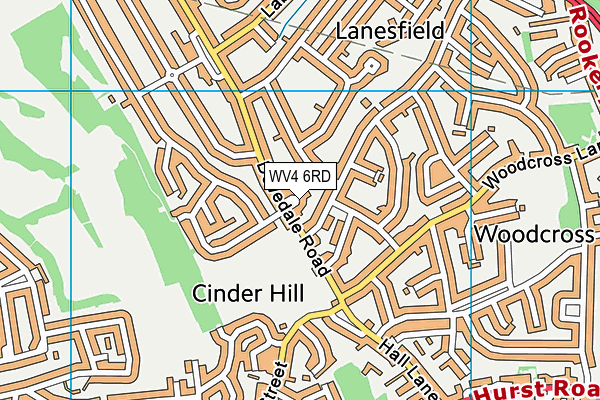 WV4 6RD map - OS VectorMap District (Ordnance Survey)