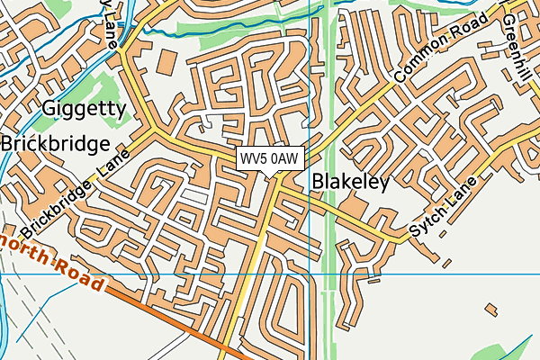 WV5 0AW map - OS VectorMap District (Ordnance Survey)