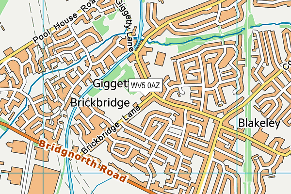 Brickbridge Playing Fields map (WV5 0AZ) - OS VectorMap District (Ordnance Survey)