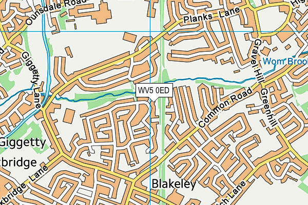 WV5 0ED map - OS VectorMap District (Ordnance Survey)