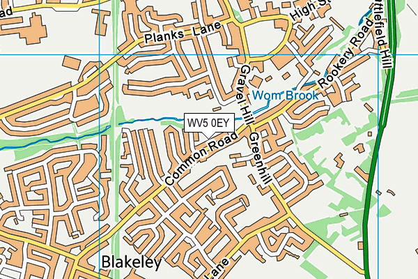 WV5 0EY map - OS VectorMap District (Ordnance Survey)