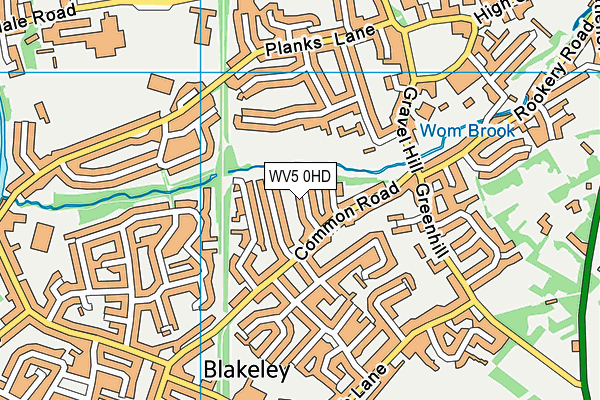 WV5 0HD map - OS VectorMap District (Ordnance Survey)