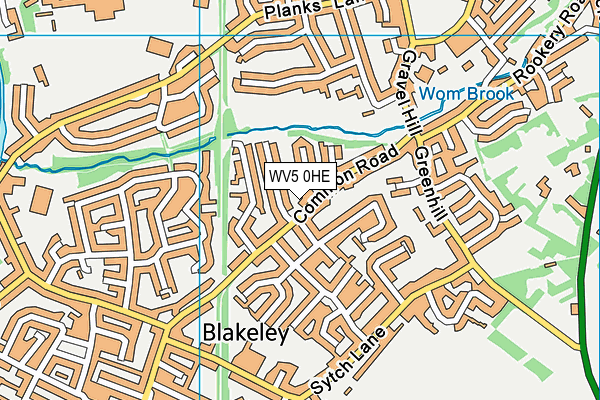 WV5 0HE map - OS VectorMap District (Ordnance Survey)