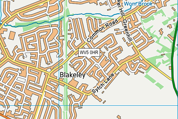 WV5 0HR map - OS VectorMap District (Ordnance Survey)