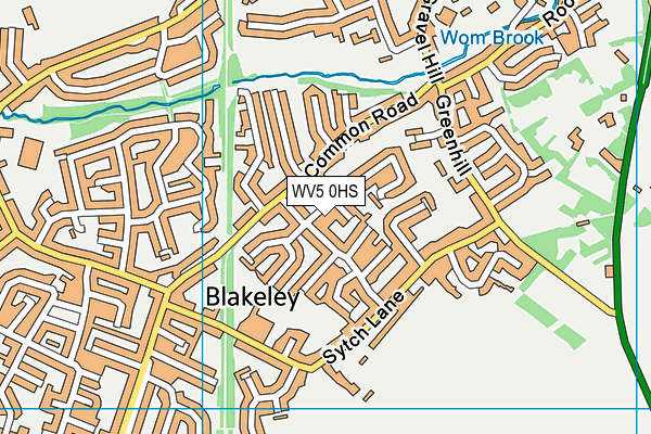 WV5 0HS map - OS VectorMap District (Ordnance Survey)
