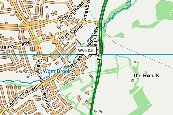 WV5 0JL map - OS VectorMap District (Ordnance Survey)