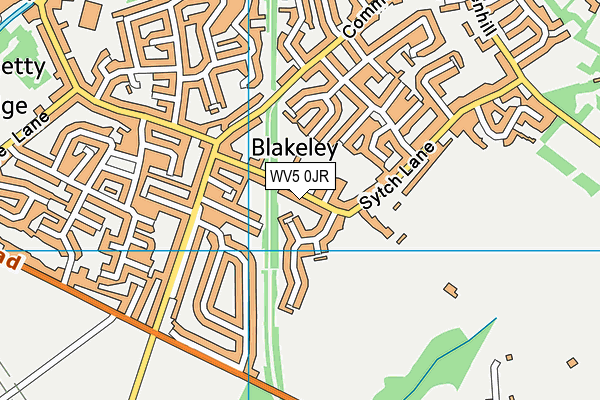 Blakeley Heath Primary School map (WV5 0JR) - OS VectorMap District (Ordnance Survey)