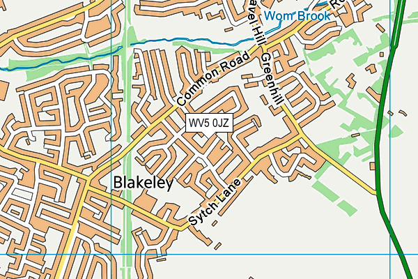 WV5 0JZ map - OS VectorMap District (Ordnance Survey)