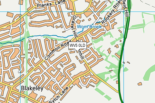 WV5 0LD map - OS VectorMap District (Ordnance Survey)