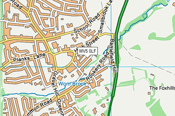WV5 0LF map - OS VectorMap District (Ordnance Survey)