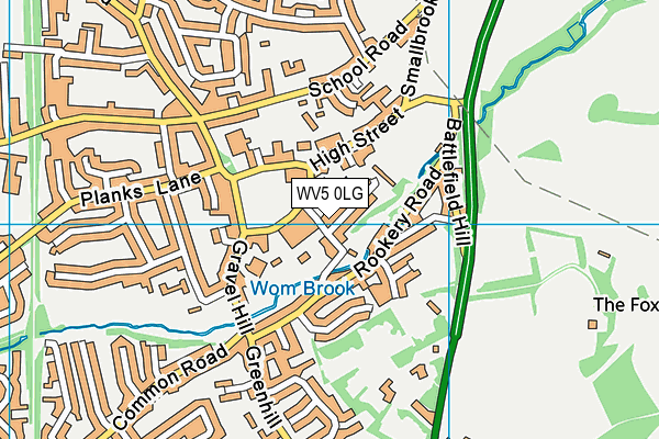 WV5 0LG map - OS VectorMap District (Ordnance Survey)